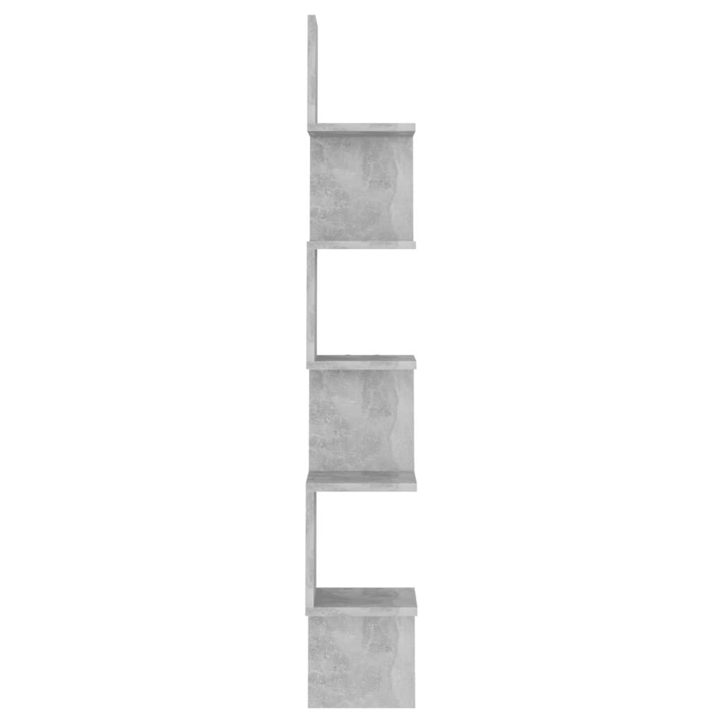 vidaXL Raft de perete pentru colț, gri beton, 20x20x127,5 cm , PAL vidaXL Raft de perete pentru colț, gri beton, 20x20x127,5 cm , PAL