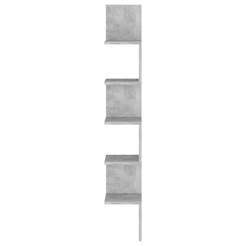 vidaXL Raft de perete pentru colț, gri beton, 20x20x127,5 cm , PAL vidaXL Raft de perete pentru colț, gri beton, 20x20x127,5 cm , PAL