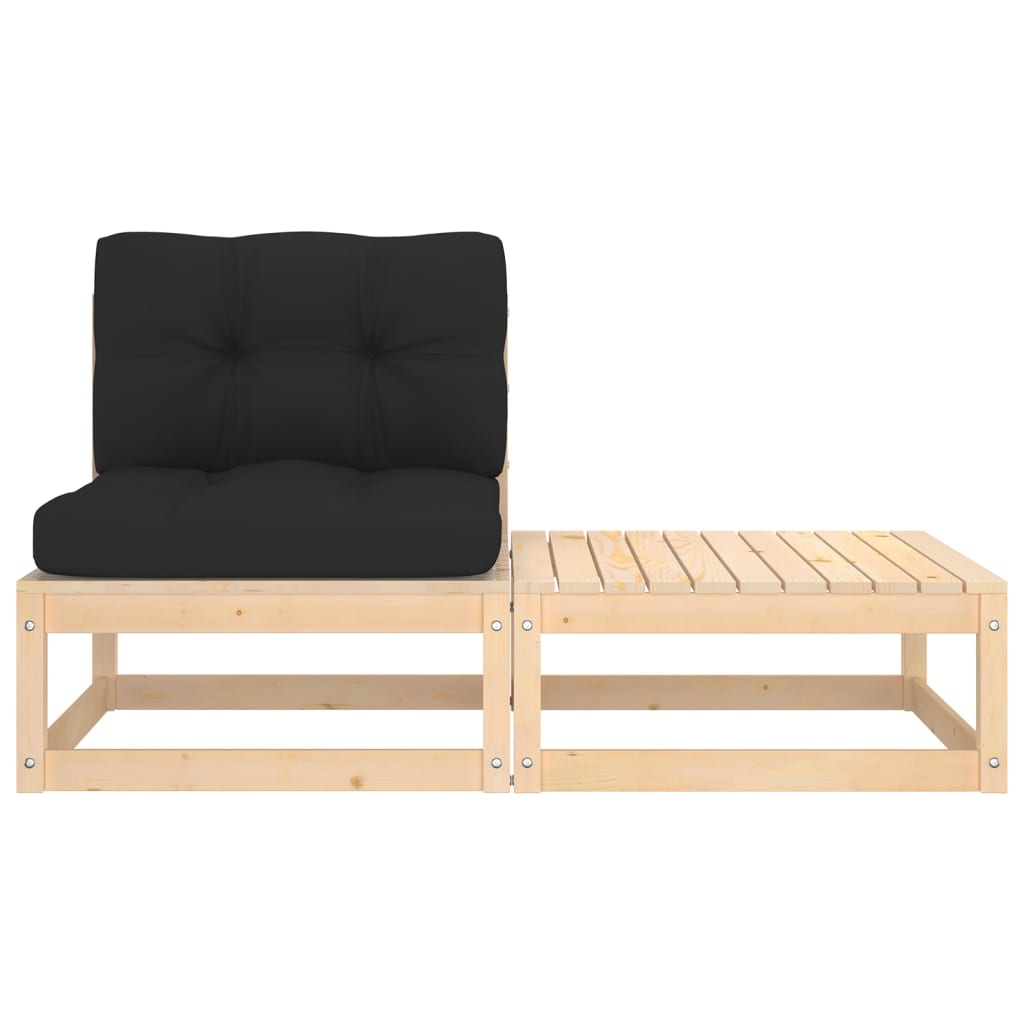 vidaXL Set mobilier de grădină cu perne, 2 piese, lemn masiv de pin vidaXL Set mobilier de grădină cu perne, 2 piese, lemn masiv de pin