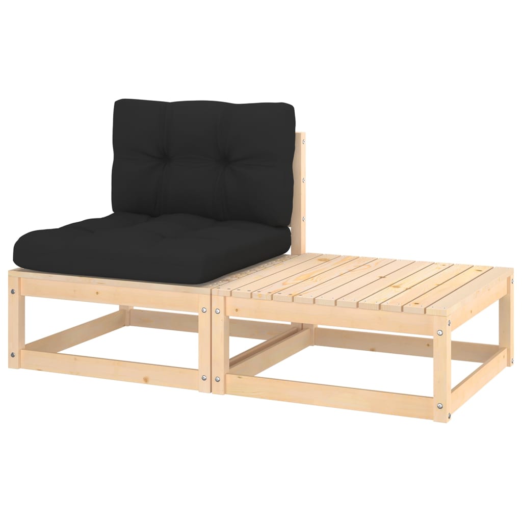 vidaXL Set mobilier de grădină cu perne, 2 piese, lemn masiv de pin vidaXL Set mobilier de grădină cu perne, 2 piese, lemn masiv de pin