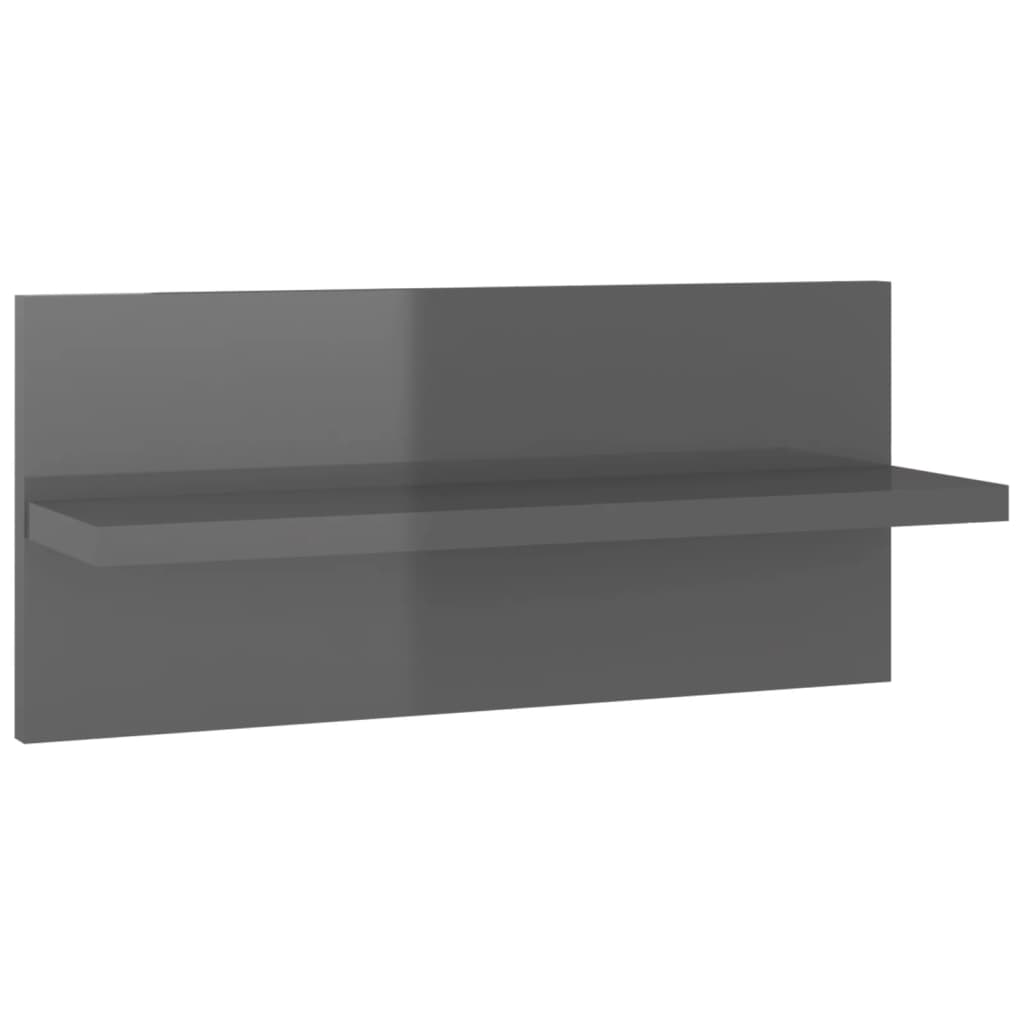 vidaXL Rafturi de perete, 4 buc., gri extralucios, 40x11,5x18 cm, PAL