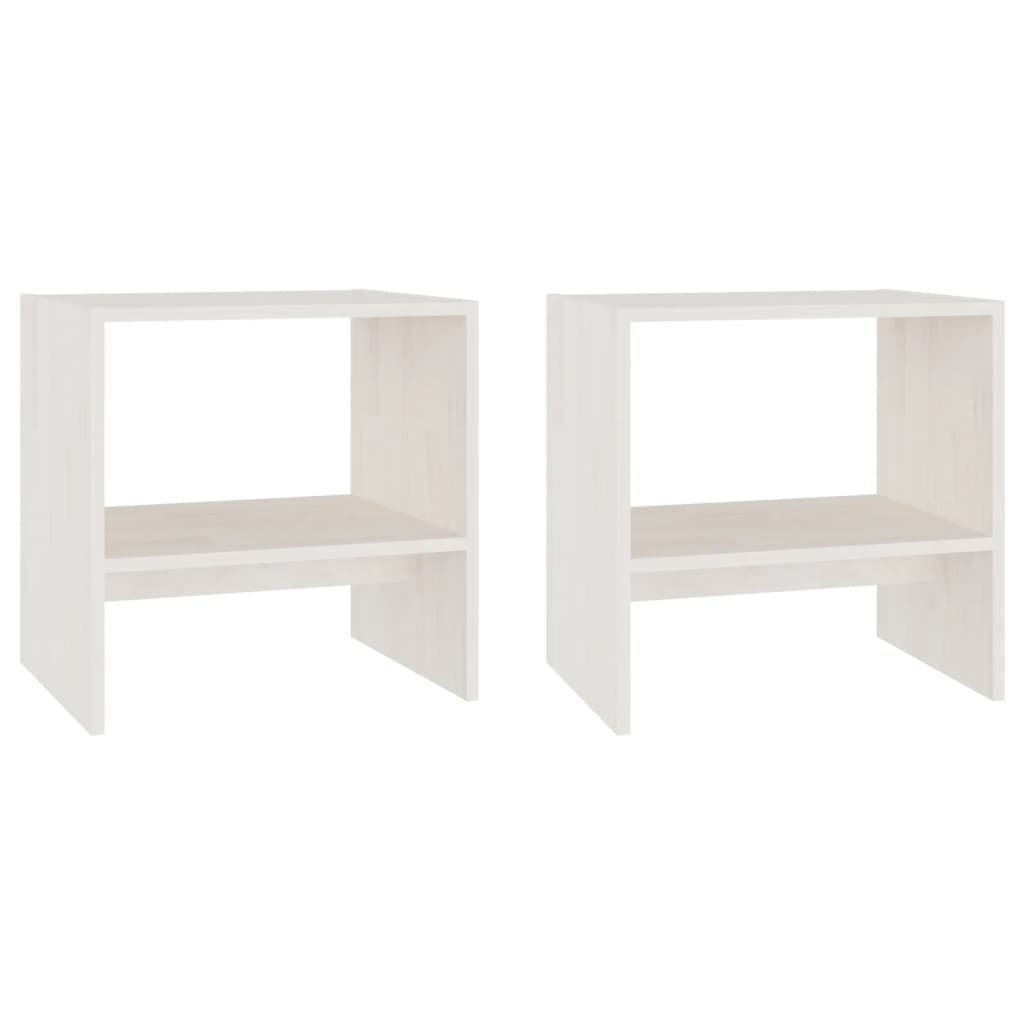 vidaXL Noptiere, alb, 2 buc., 40x30,5x40 cm, lemn masiv de pin vidaXL Noptiere, alb, 2 buc., 40x30,5x40 cm, lemn masiv de pin