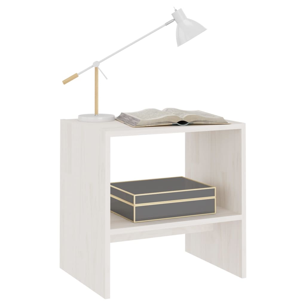 vidaXL Noptiere, alb, 2 buc., 40x30,5x40 cm, lemn masiv de pin vidaXL Noptiere, alb, 2 buc., 40x30,5x40 cm, lemn masiv de pin