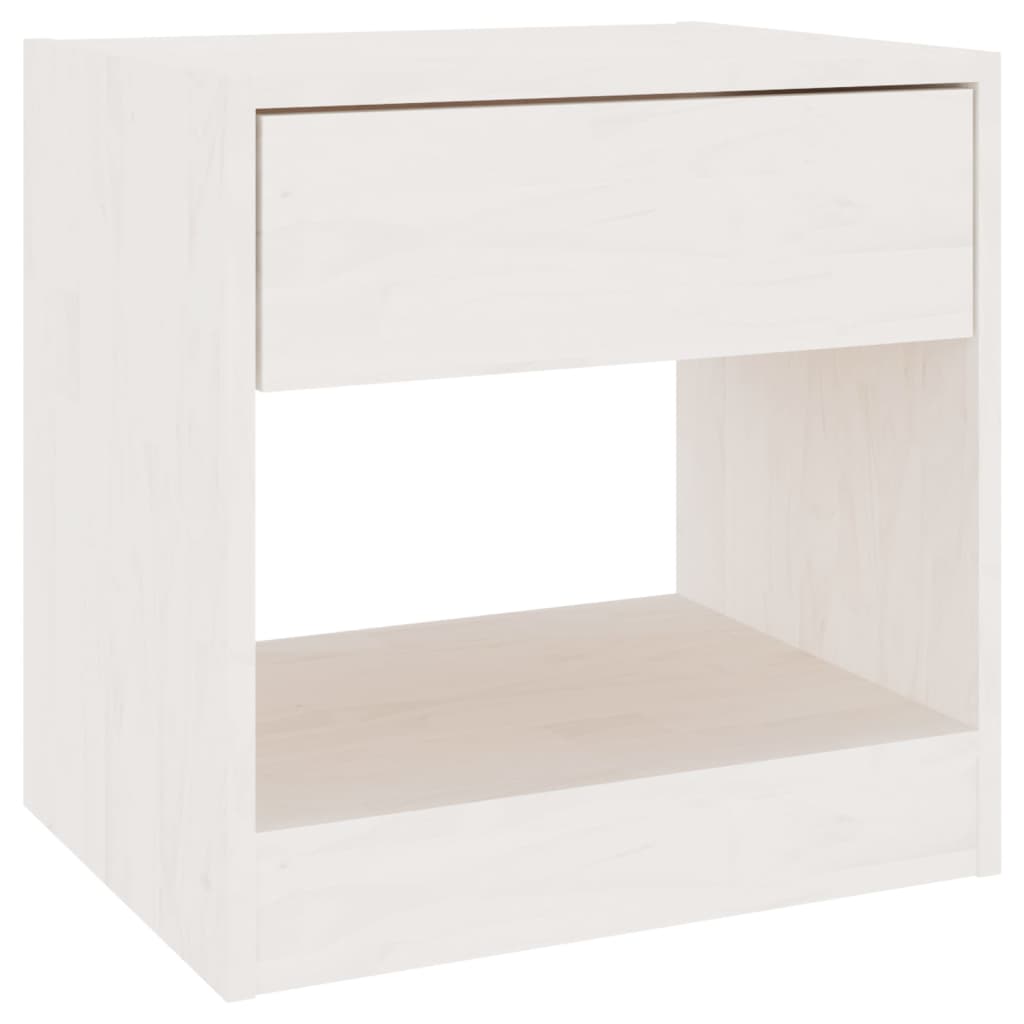 vidaXL Noptiere, 2 buc., alb, 40x31x40 cm, lemn masiv de pin