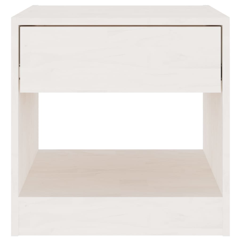 vidaXL Noptiere, 2 buc., alb, 40x31x40 cm, lemn masiv de pin