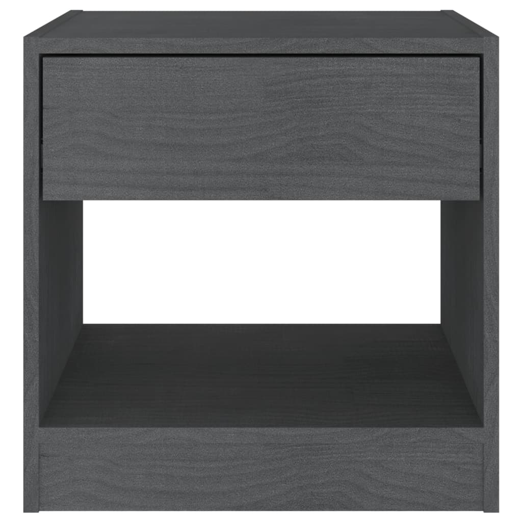 vidaXL Noptiere, 2 buc., gri, 40x31x40 cm, lemn masiv de pin vidaXL Noptiere, 2 buc., gri, 40x31x40 cm, lemn masiv de pin