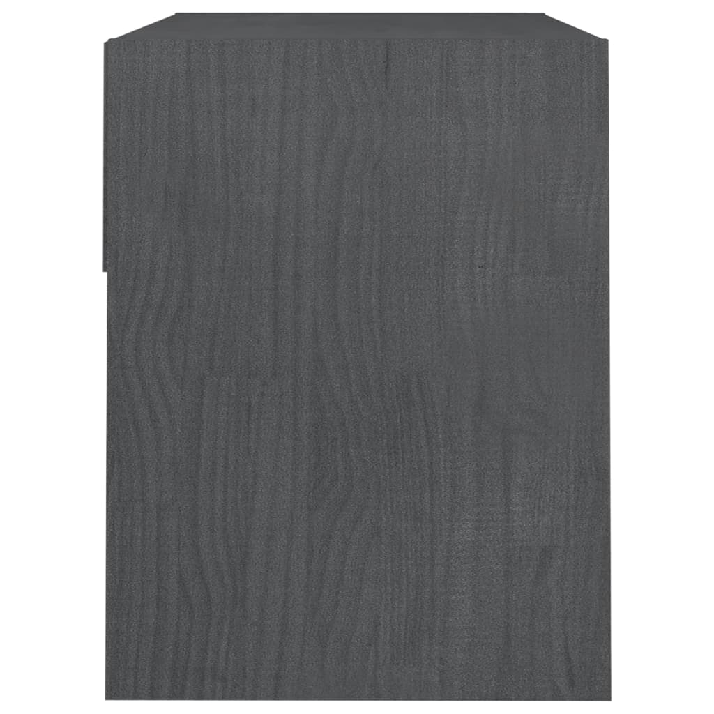 vidaXL Noptiere, 2 buc., gri, 40x31x40 cm, lemn masiv de pin vidaXL Noptiere, 2 buc., gri, 40x31x40 cm, lemn masiv de pin