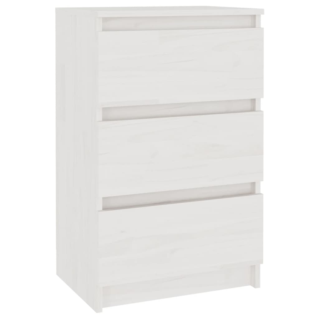 vidaXL Noptieră, alb, 40x29,5x64 cm, lemn masiv de pin