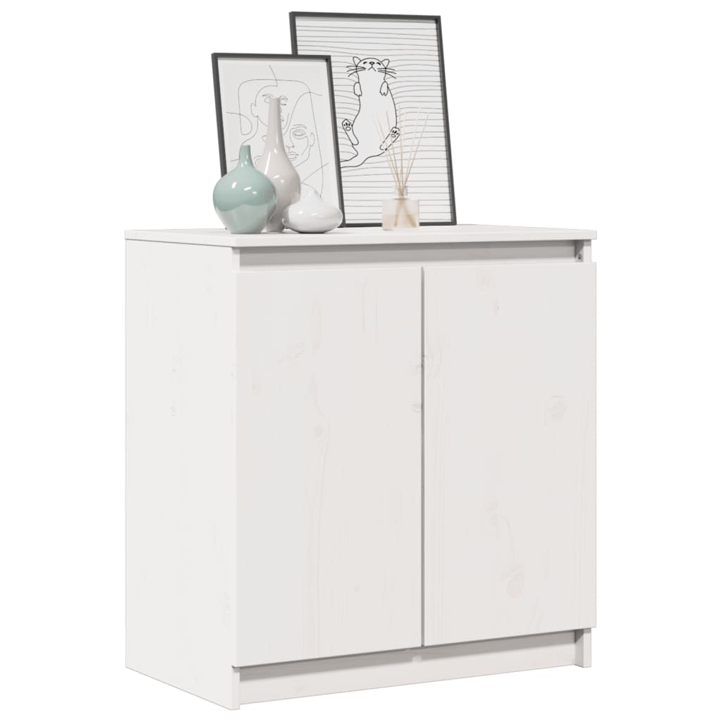 vidaXL Dulap lateral, alb, 60x36x65 cm, lemn masiv de pin vidaXL Dulap lateral, alb, 60x36x65 cm, lemn masiv de pin
