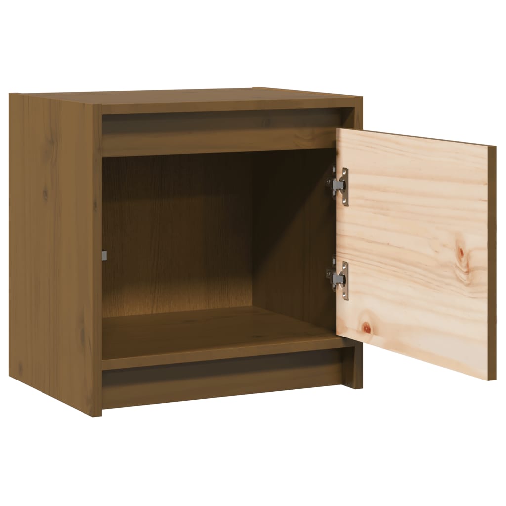 vidaXL Noptiere, 2 buc., maro miere, 40x30,5x40 cm, lemn masiv de pin vidaXL Noptiere, 2 buc., maro miere, 40x30,5x40 cm, lemn masiv de pin