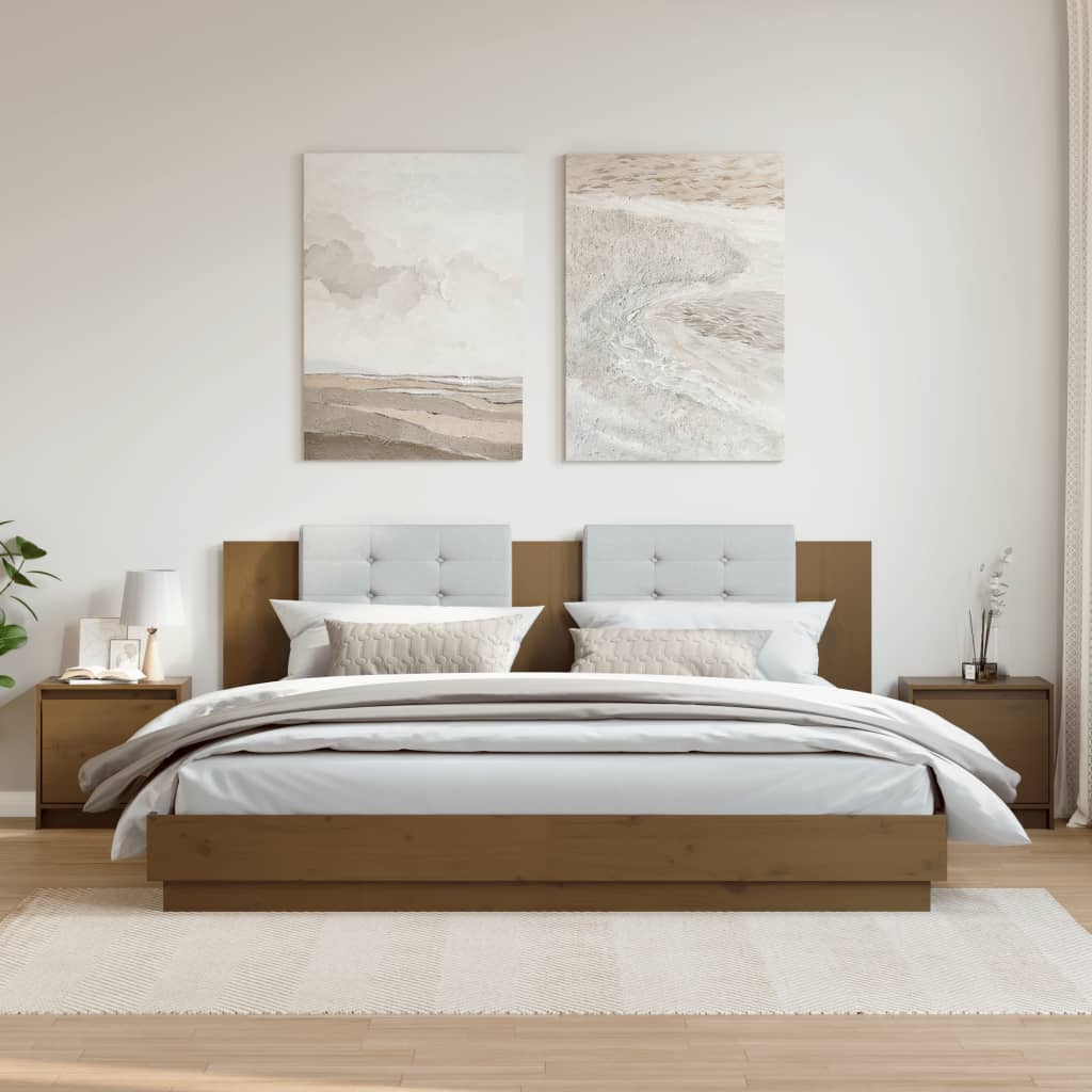 vidaXL Noptiere, 2 buc., maro miere, 40x30,5x40 cm, lemn masiv de pin vidaXL Noptiere, 2 buc., maro miere, 40x30,5x40 cm, lemn masiv de pin
