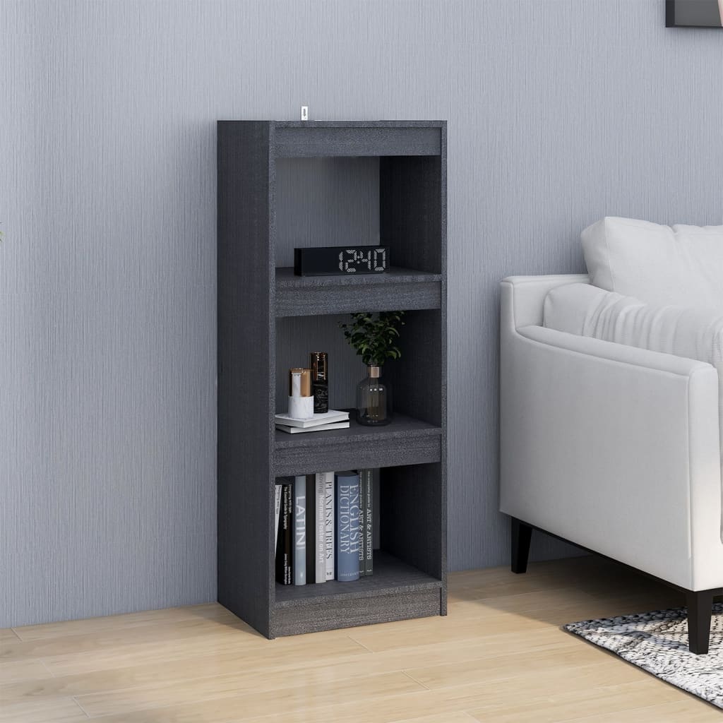 vidaXL Bibliotecă/Separator cameră gri 40x30x103,5 cm lemn masiv pin