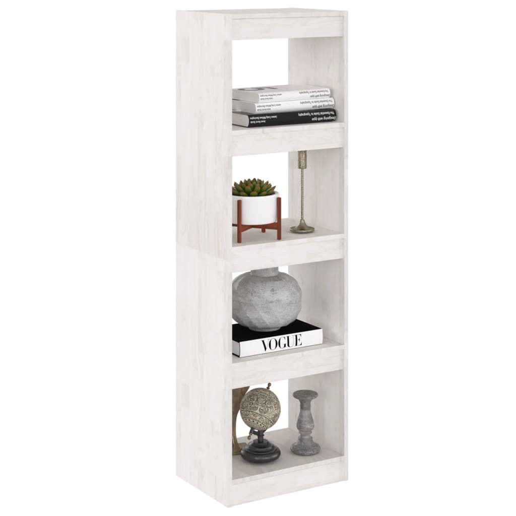 vidaXL Bibliotecă/Separator cameră, alb, 40x30x135,5 cm, lemn de pin