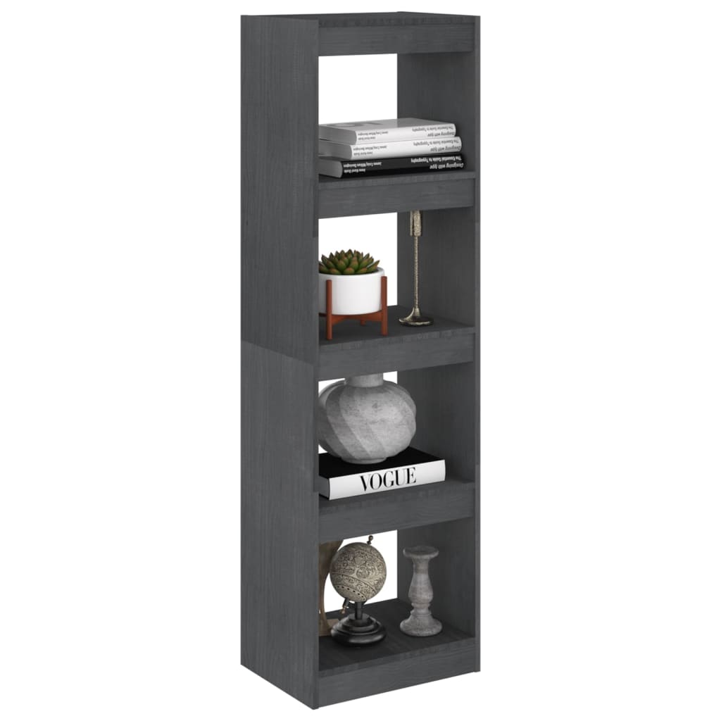 vidaXL Bibliotecă/Separator cameră, gri, 40x30x135,5 cm, lemn de pin vidaXL Bibliotecă/Separator cameră, gri, 40x30x135,5 cm, lemn de pin