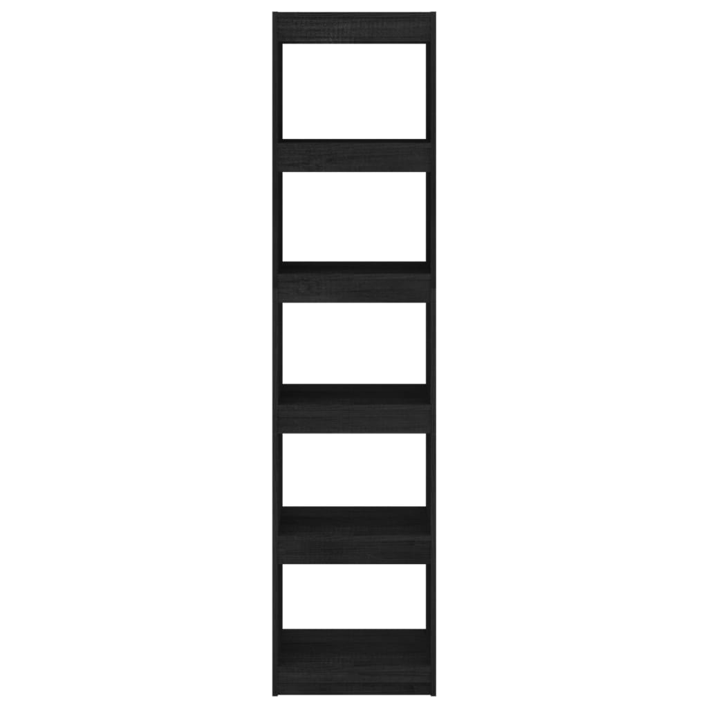 vidaXL Bibliotecă/Separator cameră negru 40x30x167,5 cm lemn masiv pin