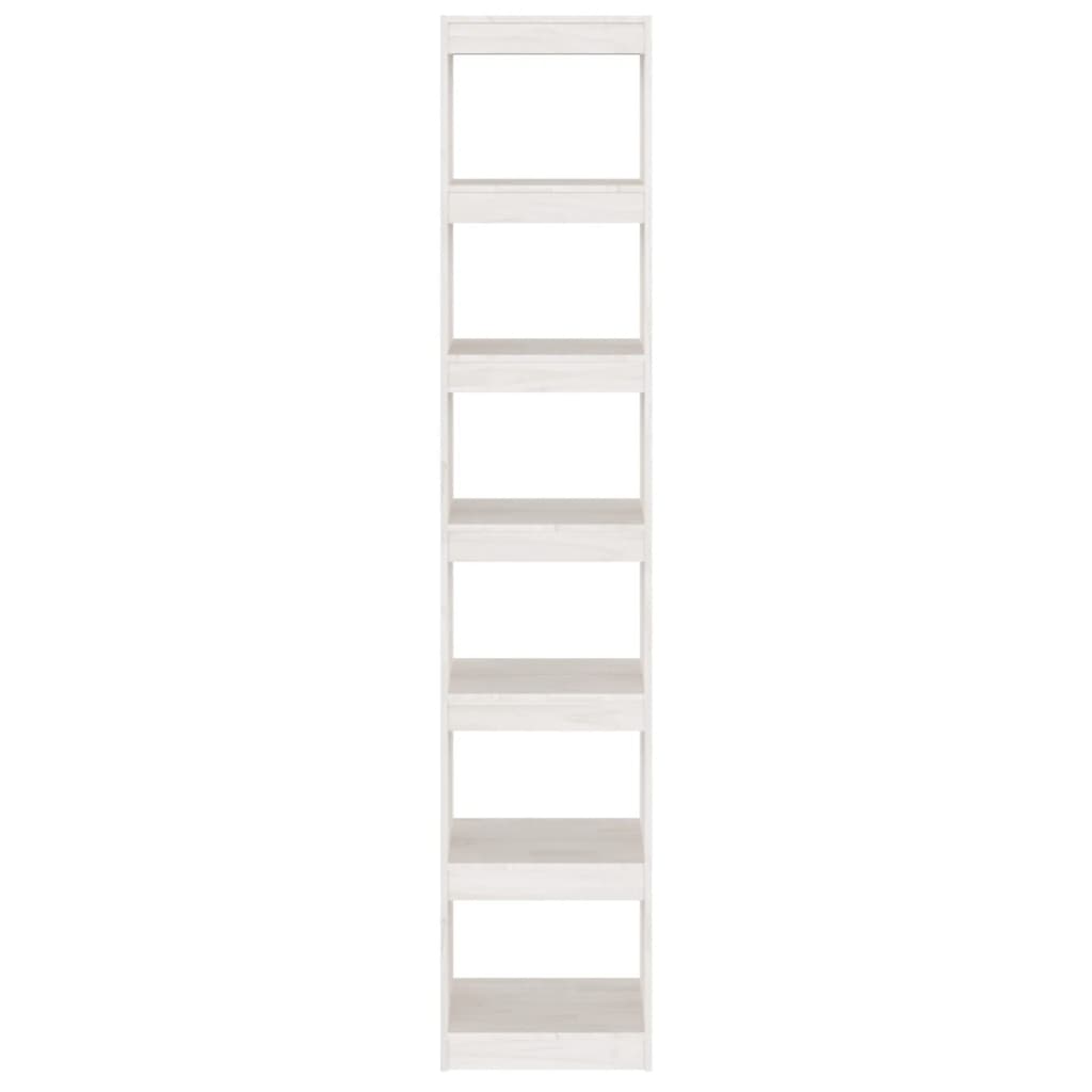 vidaXL Bibliotecă/Separator cameră, alb, 40x30x199 cm, lemn masiv pin vidaXL Bibliotecă/Separator cameră, alb, 40x30x199 cm, lemn masiv pin