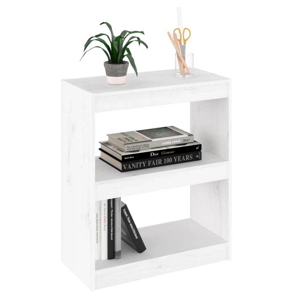vidaXL Bibliotecă/Separator cameră,alb,60x30x71,5 cm,lemn masiv de pin vidaXL Bibliotecă/Separator cameră,alb,60x30x71,5 cm,lemn masiv de pin