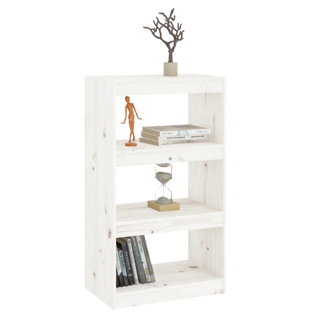 vidaXL Bibliotecă/Separator cameră alb 60x30x103,5 cm lemn masiv pin vidaXL Bibliotecă/Separator cameră alb 60x30x103,5 cm lemn masiv pin