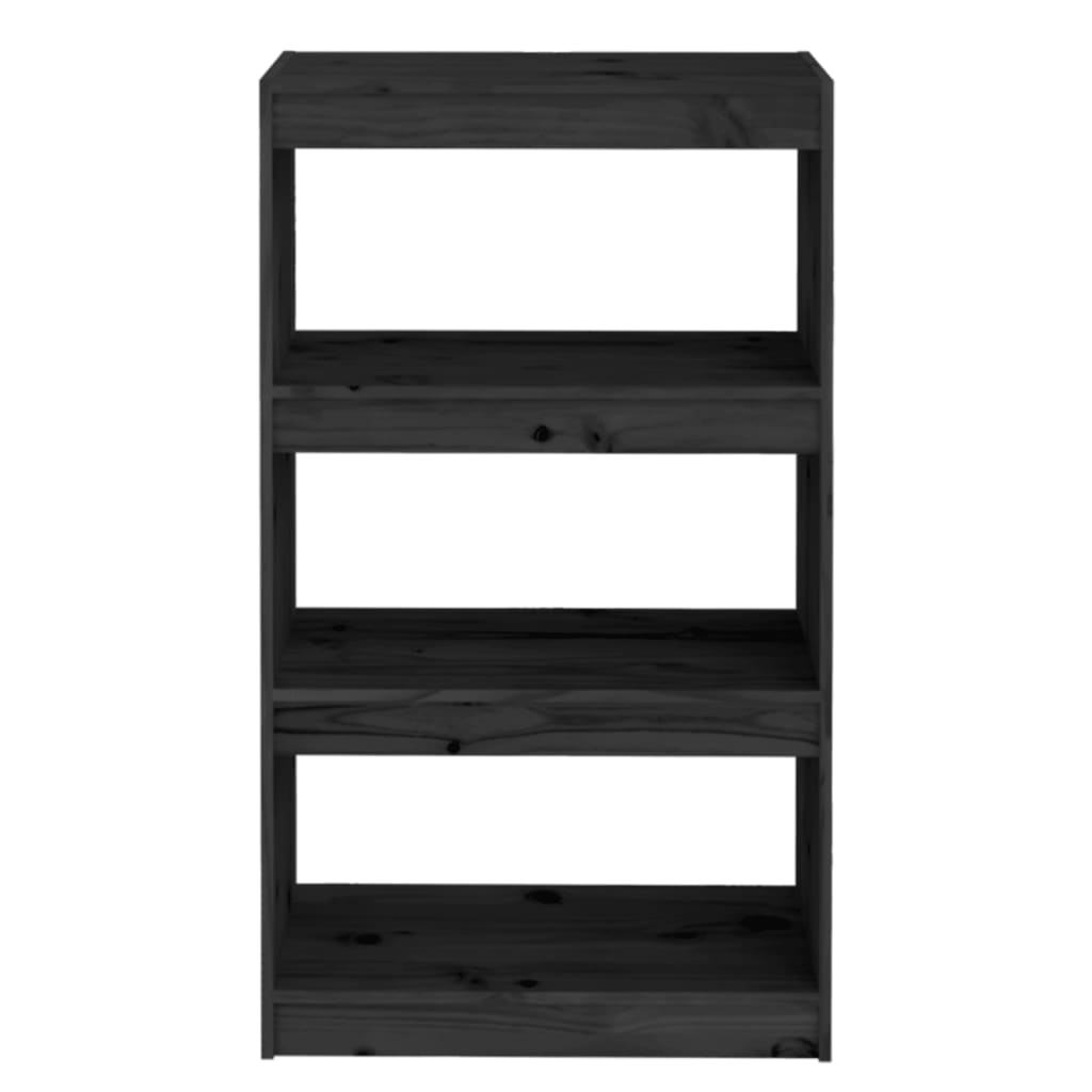vidaXL Bibliotecă/Separator cameră negru 60x30x103,5 cm lemn masiv pin