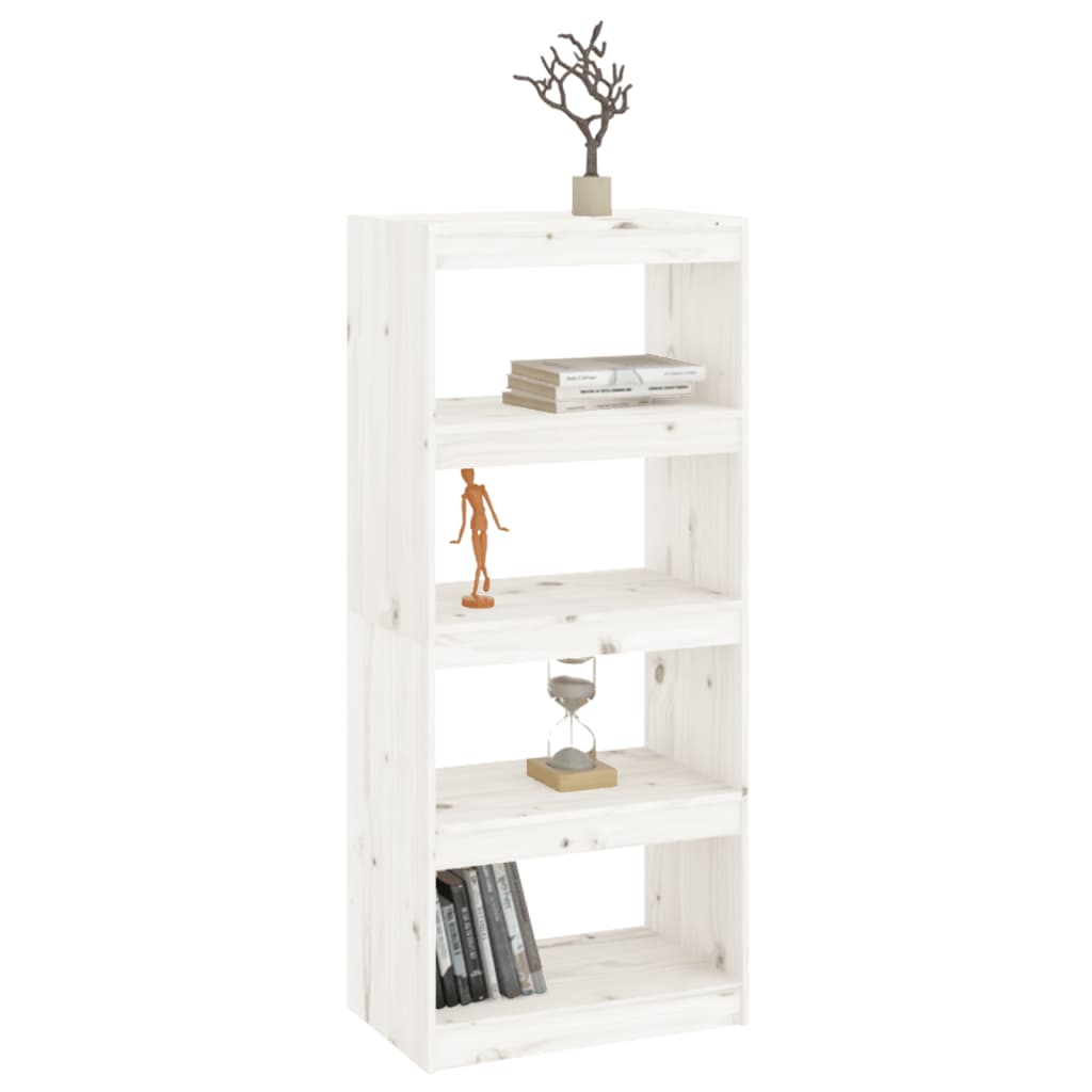 vidaXL Bibliotecă/Separator cameră alb 60x30x135,5 cm lemn masiv pin vidaXL Bibliotecă/Separator cameră alb 60x30x135,5 cm lemn masiv pin