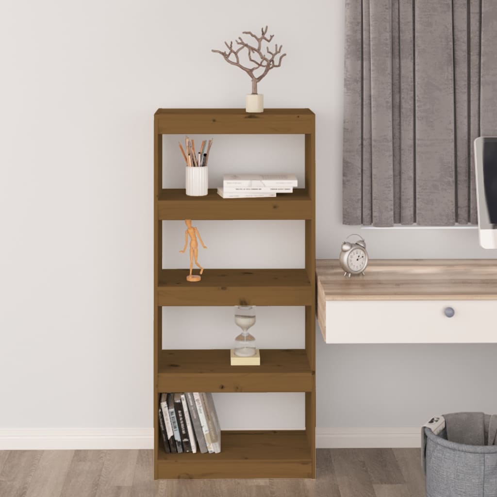 vidaXL Bibliotecă/Separator cameră maro miere 60x30x135,5 cm lemn pin vidaXL Bibliotecă/Separator cameră maro miere 60x30x135,5 cm lemn pin