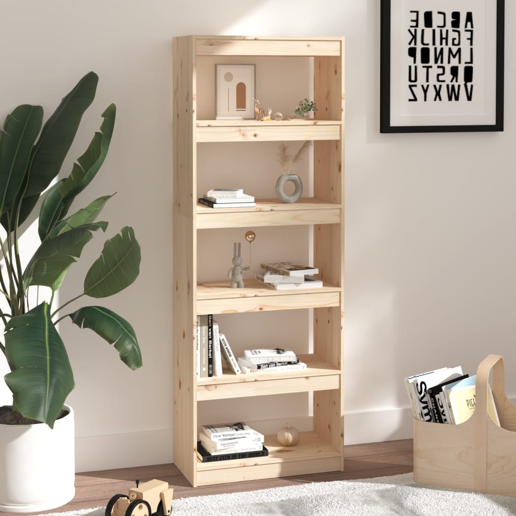 vidaXL Bibliotecă/Separator cameră, 60x30x167,5 cm, lemn masiv pin vidaXL Bibliotecă/Separator cameră, 60x30x167,5 cm, lemn masiv pin