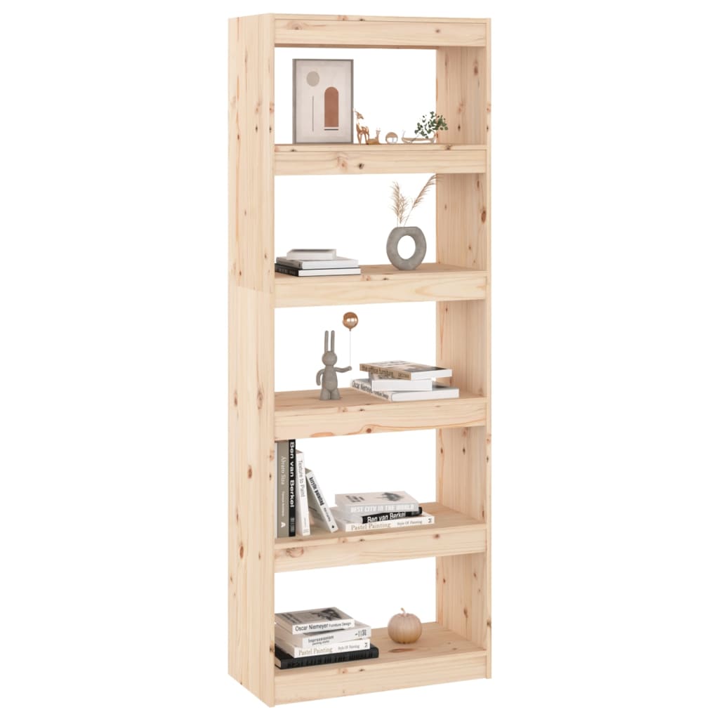 vidaXL Bibliotecă/Separator cameră, 60x30x167,5 cm, lemn masiv pin vidaXL Bibliotecă/Separator cameră, 60x30x167,5 cm, lemn masiv pin