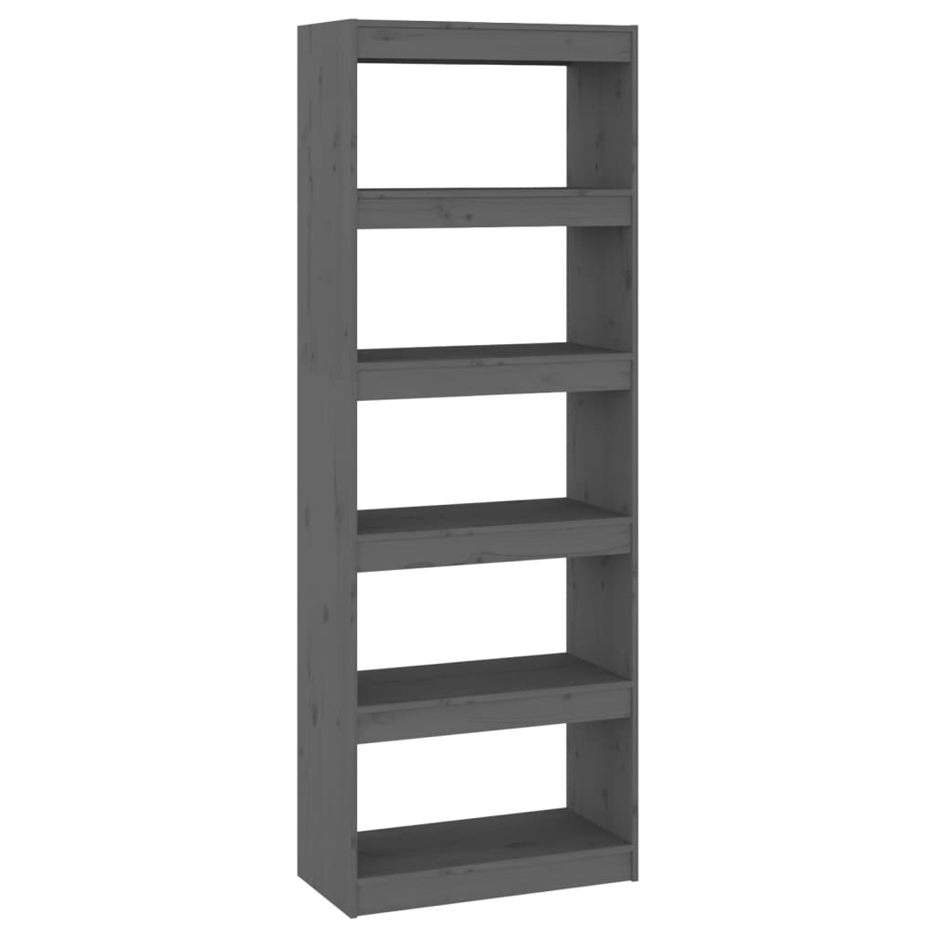 vidaXL Bibliotecă/Separator cameră, gri, 60x30x167,5 cm lemn masiv pin vidaXL Bibliotecă/Separator cameră, gri, 60x30x167,5 cm lemn masiv pin
