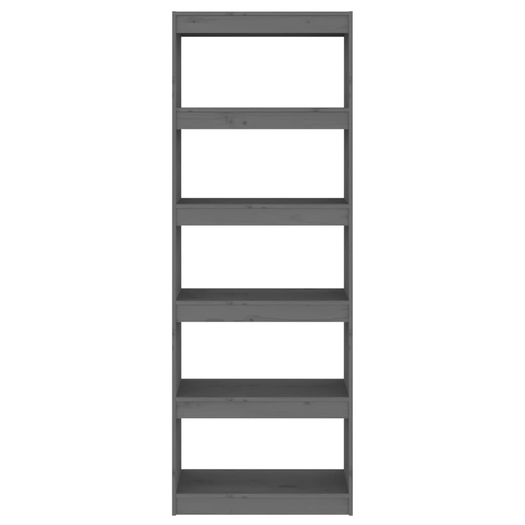 vidaXL Bibliotecă/Separator cameră, gri, 60x30x167,5 cm lemn masiv pin vidaXL Bibliotecă/Separator cameră, gri, 60x30x167,5 cm lemn masiv pin