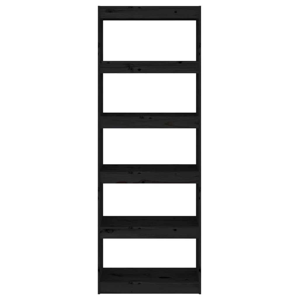 vidaXL Bibliotecă/Separator cameră negru 60x30x167,5 cm lemn masiv pin