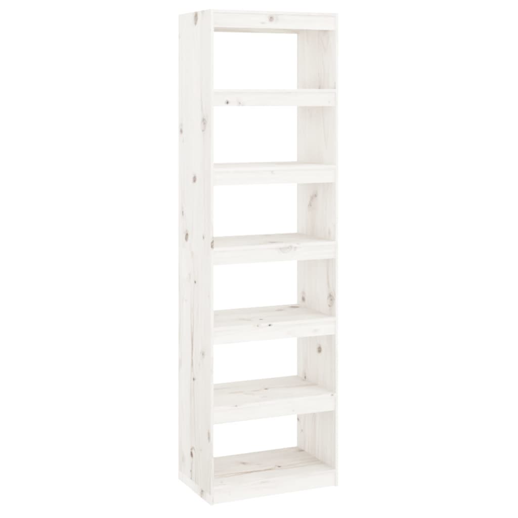 vidaXL Bibliotecă/Separator cameră alb 60x30x199,5 cm lemn masiv pin