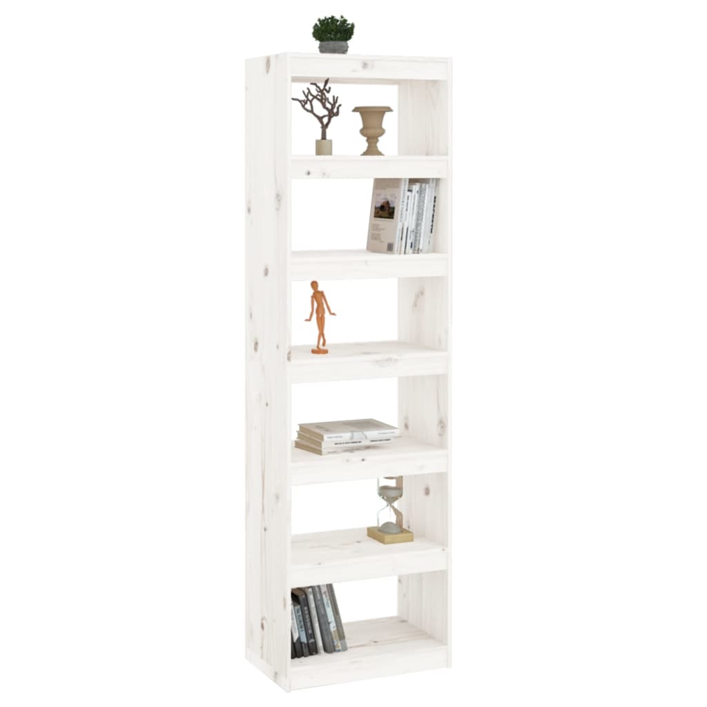 vidaXL Bibliotecă/Separator cameră alb 60x30x199,5 cm lemn masiv pin
