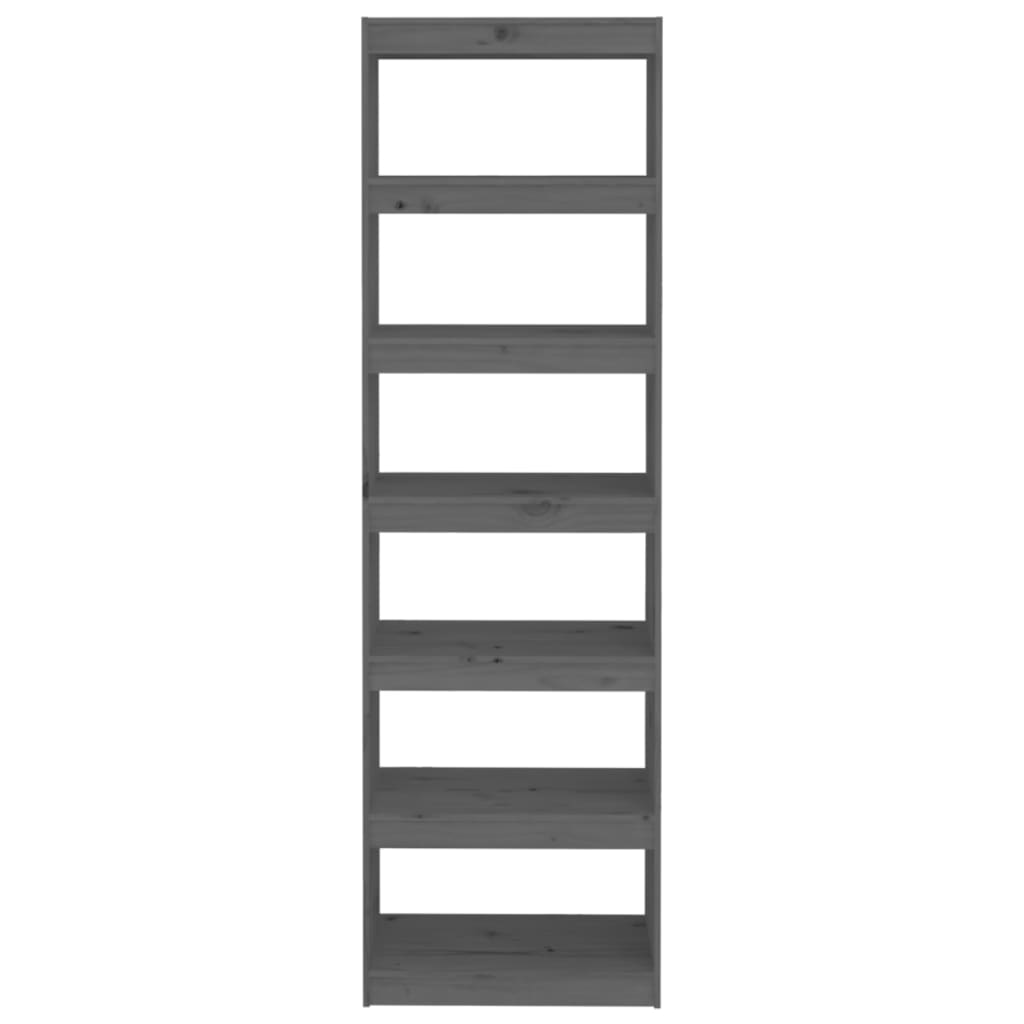 vidaXL Bibliotecă/Separator cameră gri 60x30x199,5 cm lemn masiv pin vidaXL Bibliotecă/Separator cameră gri 60x30x199,5 cm lemn masiv pin