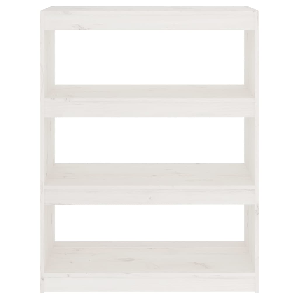 vidaXL Bibliotecă/Separator cameră alb, 80x30x103,5 cm, lemn masiv pin vidaXL Bibliotecă/Separator cameră alb, 80x30x103,5 cm, lemn masiv pin