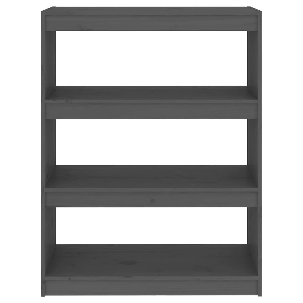 vidaXL Bibliotecă/Separator cameră gri, 80x30x103,5 cm lemn masiv pin vidaXL Bibliotecă/Separator cameră gri, 80x30x103,5 cm lemn masiv pin