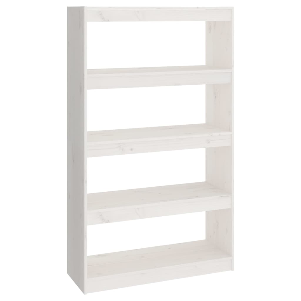 vidaXL Bibliotecă/Separator cameră alb, 80x30x135,5 cm, lemn masiv pin vidaXL Bibliotecă/Separator cameră alb, 80x30x135,5 cm, lemn masiv pin