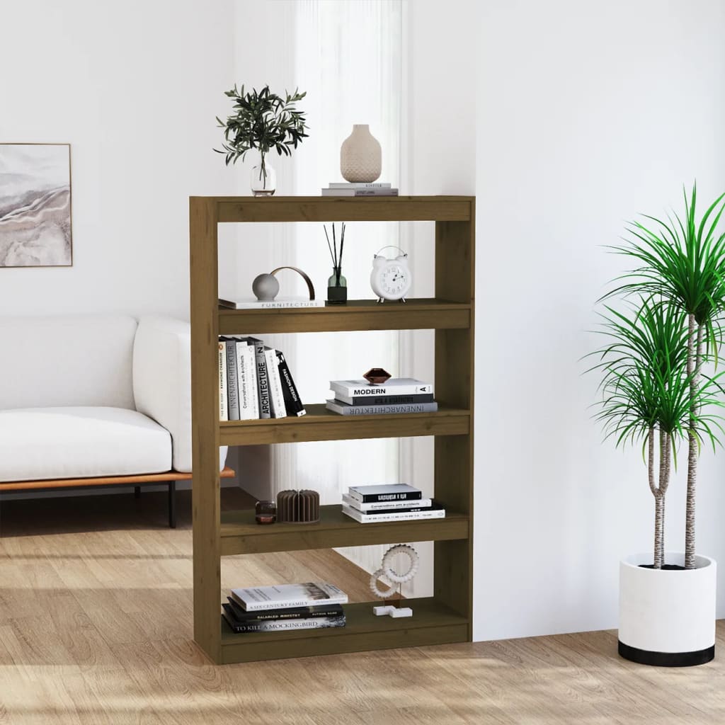 vidaXL Bibliotecă/Separator cameră maro miere 80x30x135,5 cm lemn pin vidaXL Bibliotecă/Separator cameră maro miere 80x30x135,5 cm lemn pin