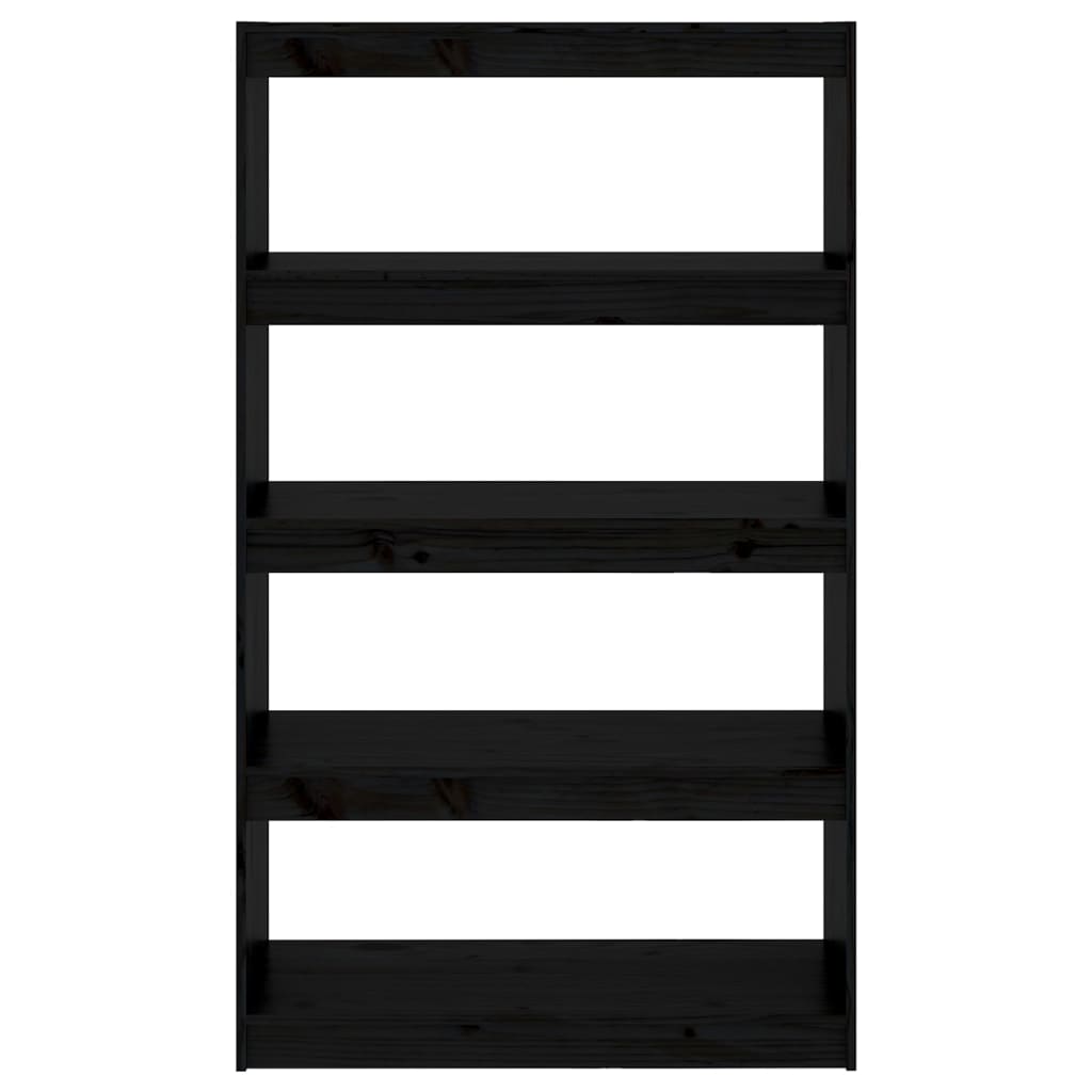 vidaXL Bibliotecă/Separator cameră negru 80x30x135,5 cm lemn masiv pin