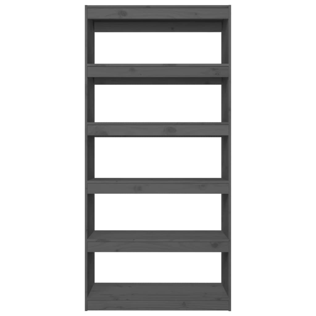 vidaXL Bibliotecă/Separator cameră, gri, 80x30x167,4 cm lemn masiv pin vidaXL Bibliotecă/Separator cameră, gri, 80x30x167,4 cm lemn masiv pin