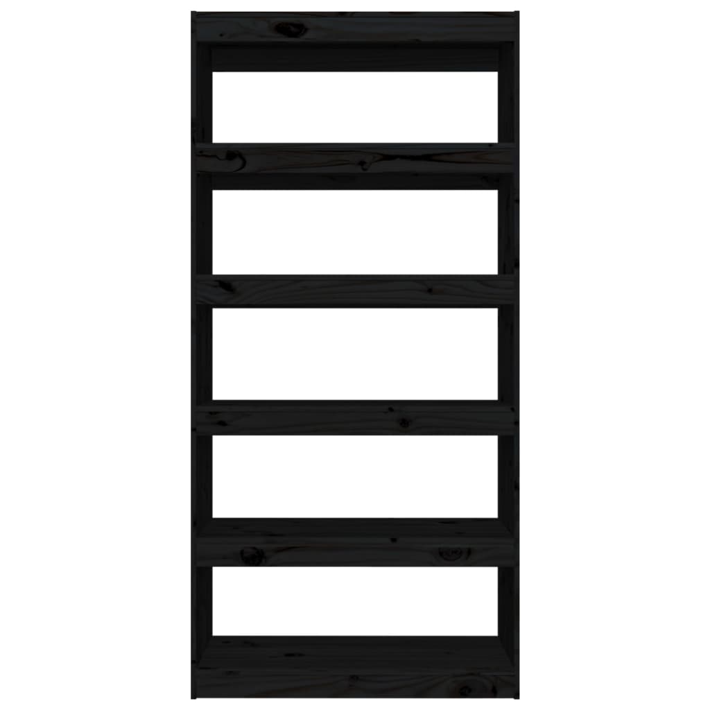 vidaXL Bibliotecă/Separator cameră negru 80x30x167,4 cm lemn masiv pin vidaXL Bibliotecă/Separator cameră negru 80x30x167,4 cm lemn masiv pin