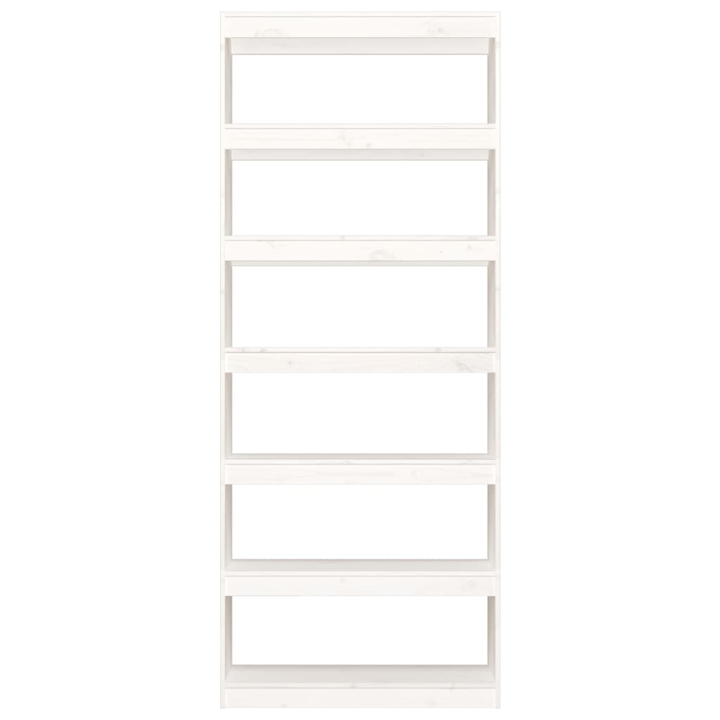 vidaXL Bibliotecă/Separator cameră, alb, 80x30x199,5 cm lemn masiv pin vidaXL Bibliotecă/Separator cameră, alb, 80x30x199,5 cm lemn masiv pin