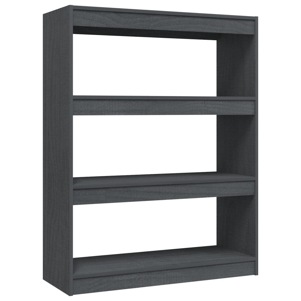 vidaXL Bibliotecă/Separator cameră, gri, 100x30x103 cm, lemn masiv pin vidaXL Bibliotecă/Separator cameră, gri, 100x30x103 cm, lemn masiv pin