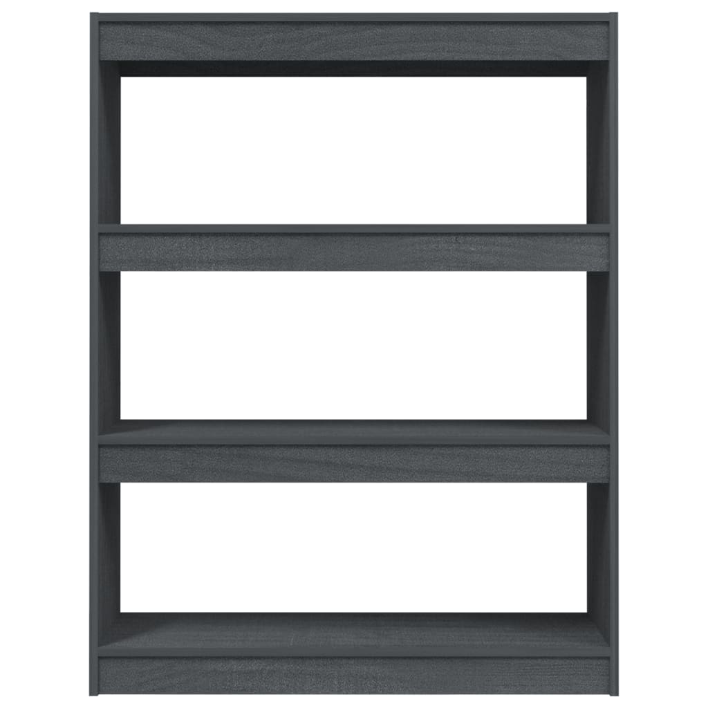 vidaXL Bibliotecă/Separator cameră, gri, 100x30x103 cm, lemn masiv pin vidaXL Bibliotecă/Separator cameră, gri, 100x30x103 cm, lemn masiv pin