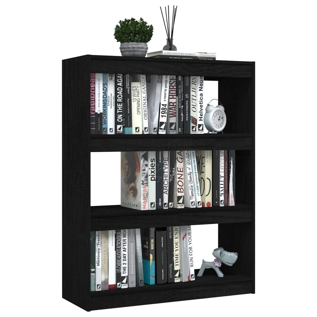 vidaXL Bibliotecă/Separator cameră, negru, 100x30x103 cm, lemn de pin vidaXL Bibliotecă/Separator cameră, negru, 100x30x103 cm, lemn de pin