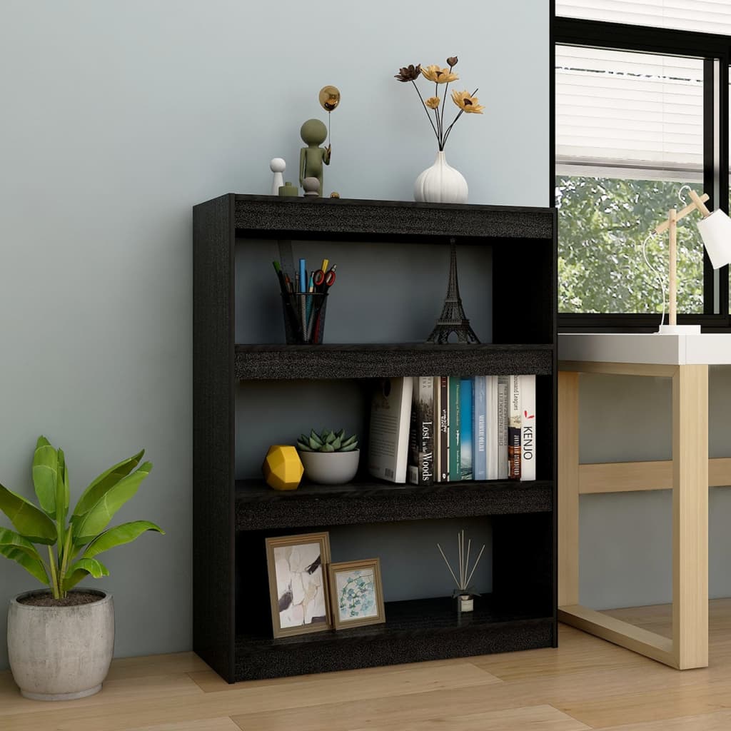 vidaXL Bibliotecă/Separator cameră, negru, 100x30x103 cm, lemn de pin vidaXL Bibliotecă/Separator cameră, negru, 100x30x103 cm, lemn de pin