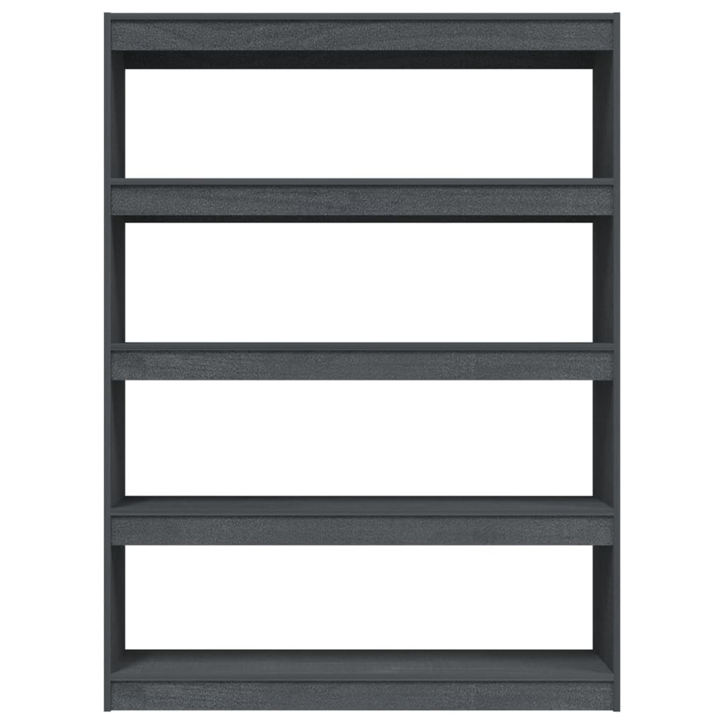 vidaXL Bibliotecă/Separator cameră gri 100x30x135,5 cm lemn masiv pin vidaXL Bibliotecă/Separator cameră gri 100x30x135,5 cm lemn masiv pin