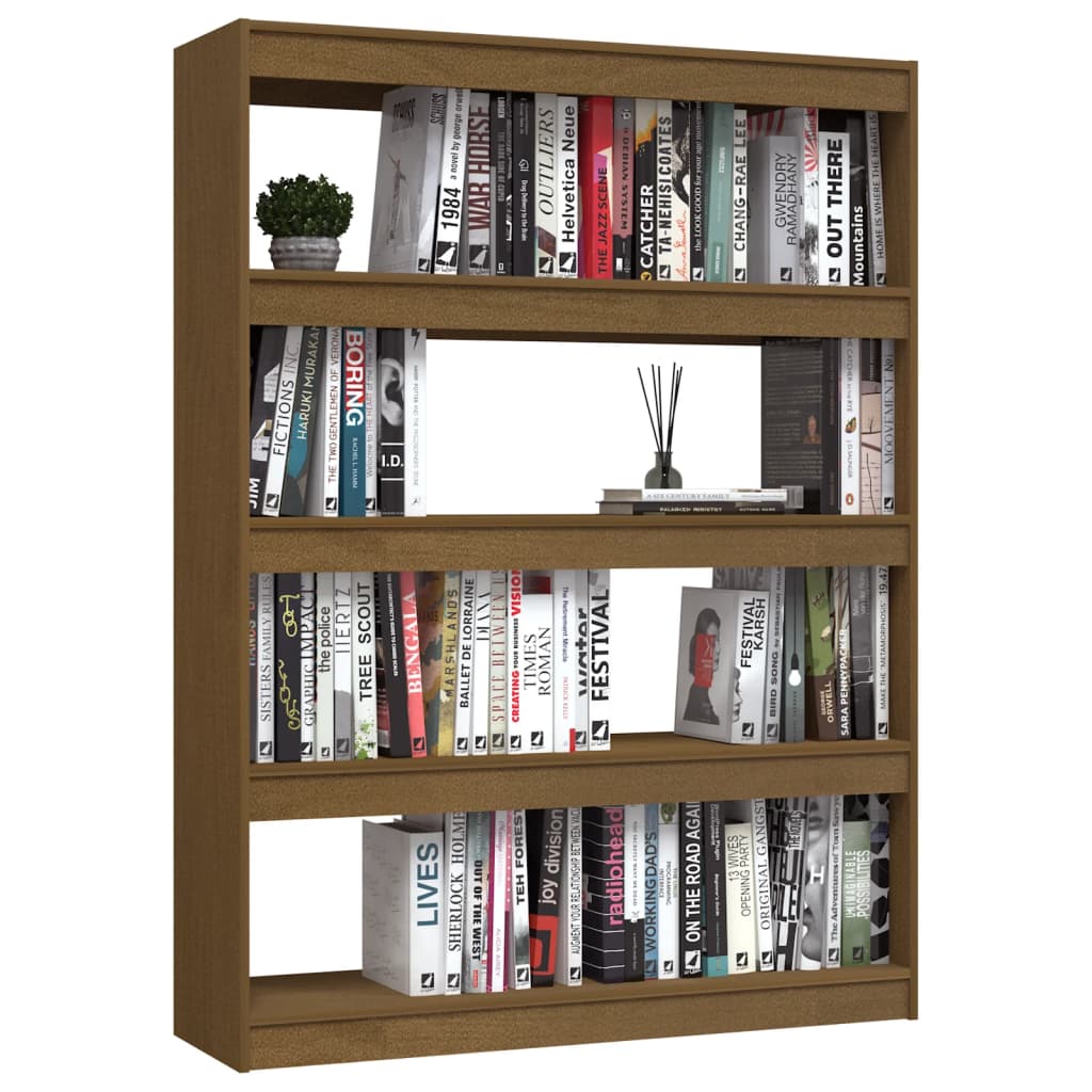 vidaXL Bibliotecă/Separator cameră maro miere 100x30x135,5 cm lemn pin
