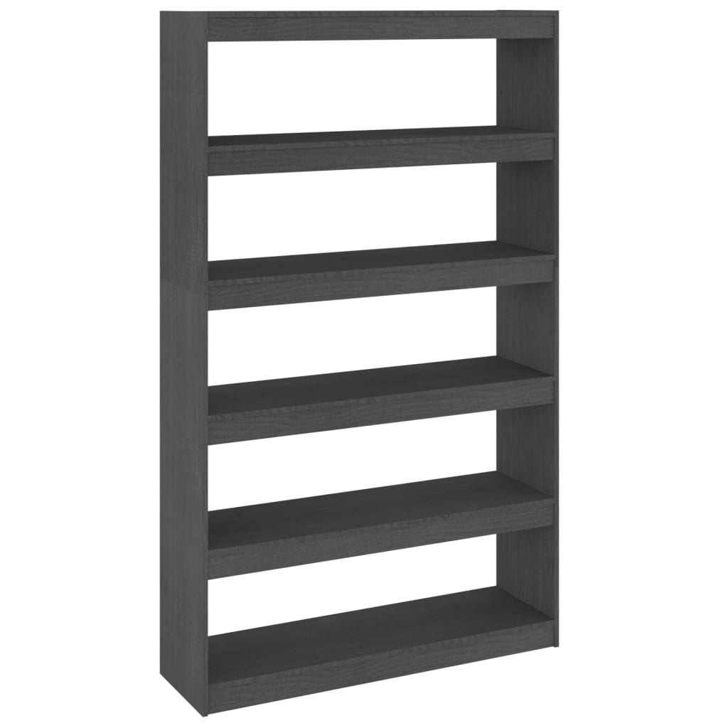 vidaXL Bibliotecă/Separator cameră, gri 100x30x167,5 cm lemn masiv pin vidaXL Bibliotecă/Separator cameră, gri 100x30x167,5 cm lemn masiv pin