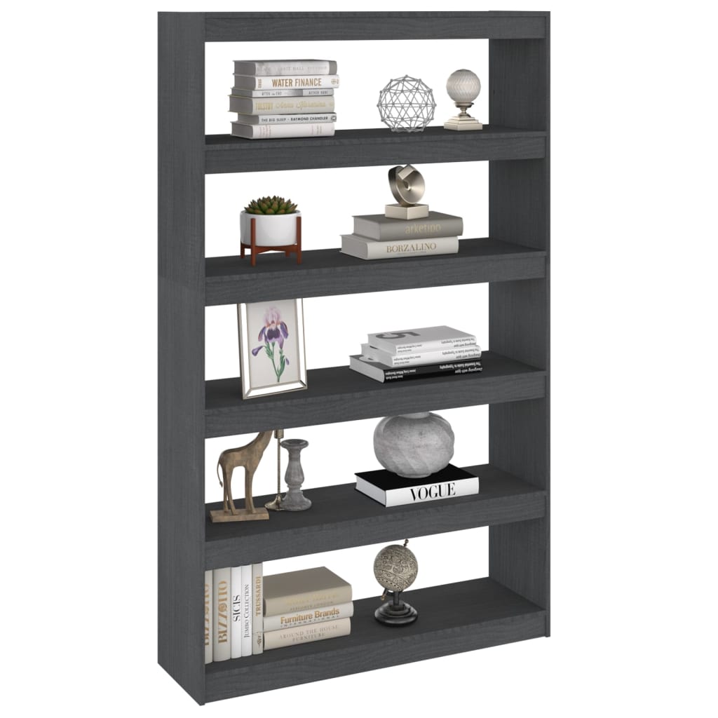 vidaXL Bibliotecă/Separator cameră, gri 100x30x167,5 cm lemn masiv pin vidaXL Bibliotecă/Separator cameră, gri 100x30x167,5 cm lemn masiv pin