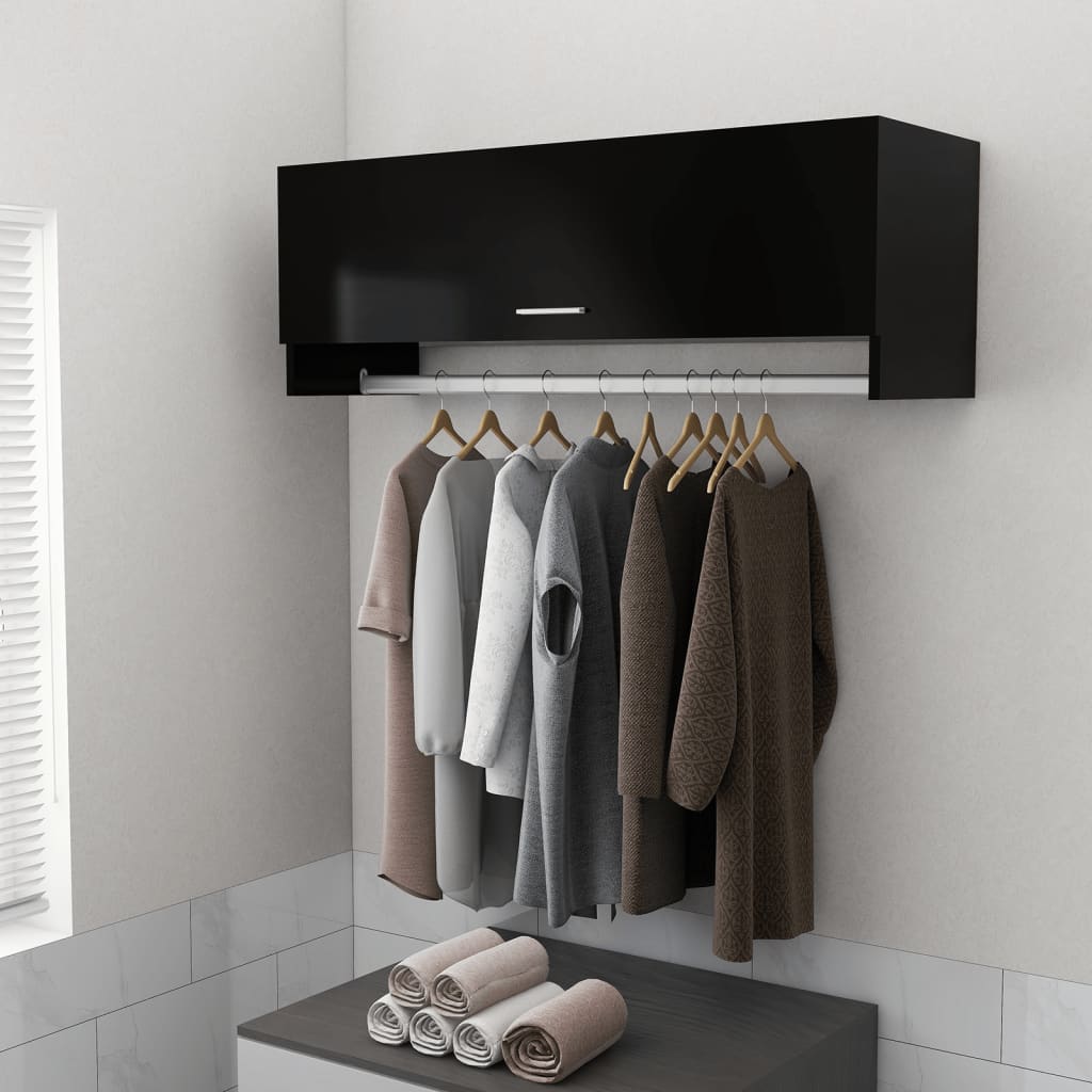 vidaXL Șifonier, negru, 100x32,5x35 cm, PAL vidaXL Șifonier, negru, 100x32,5x35 cm, PAL